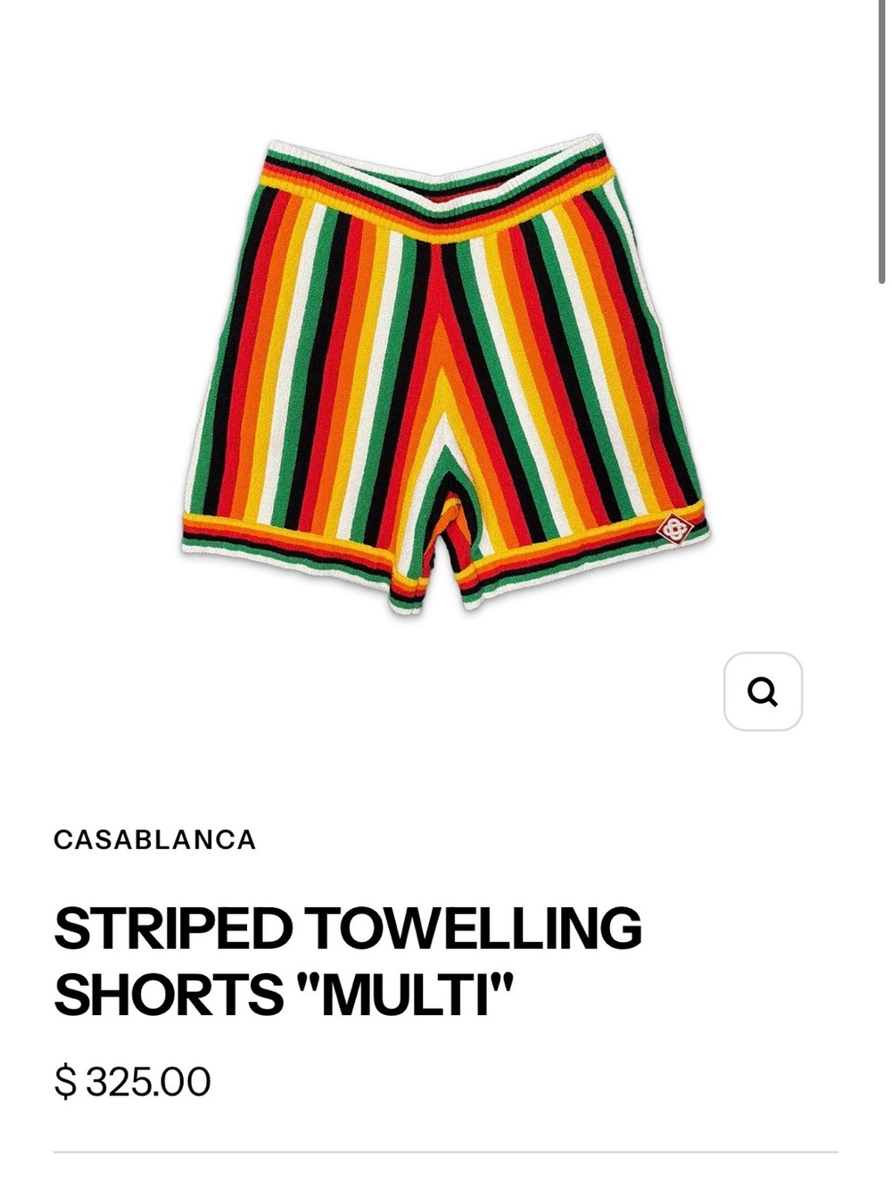 Casablanca Striped Towelling Athletic Shorts in Multi